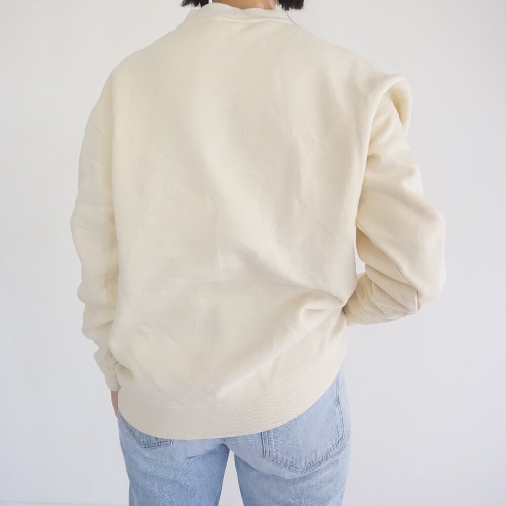 Cream Graphic Crewneck Sweatshirt with Horse Motif - Picture 2 of 11